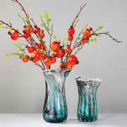 现代轻奢水墨画琉璃花瓶艺术摆件玄关餐桌装饰客厅插花花器样板间