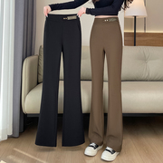 微喇叭裤女2024春夏高腰，女士休闲裤子大码显瘦喇叭裤西装长裤