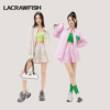 LA CRAWFISH2024韩系慵懒感宽松撞色口袋盖竖条纹衬衫套装女