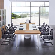 2023会议室大型加长免漆板长条培训桌现代简约工作台，钢架办公会