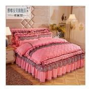欧式蕾丝床裙四件套加厚床罩床盖，4件套夹棉被套床上用品1.5m1.8。