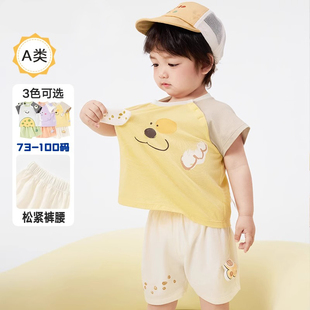 品牌夏季婴幼儿宝宝短袖套装男女童两件套儿童纯棉衣服T恤短裤子