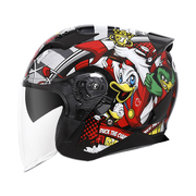 野马3c认证电动摩托车头盔，灰男女四季通用半盔冬季个性全盔安全帽