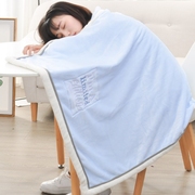 毛毯盖毯办公室午睡被子珊瑚绒午休小毯子加厚学生小毛毯床尾毯