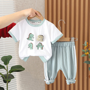 男童夏装套装2023宝宝洋气短袖两件套1-3岁4婴儿童帅夏季潮衣