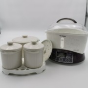 天际全自动隔水电炖锅家用陶瓷炖盅煮粥煲汤2.2升白陶瓷三胆3.2升