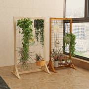 落地式阳台植物架花架铁艺，实木网格展示架子，收纳幼儿园装饰置物架