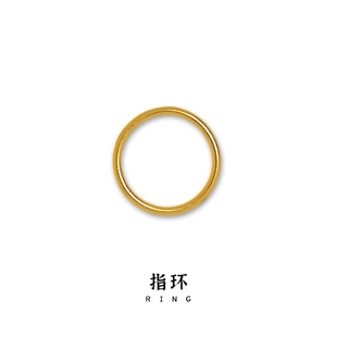 古法沙金素圈戒指小众设计仿真黄金越南沙金礼物新指环镀金合金