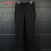 锐步Reebok男子针织棉涤纯色logo透气保暖瘦腿休闲运动长裤GH4432