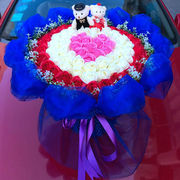 爱心玫瑰花送女友520母亲节礼物求婚表白蓝色妖姬香皂花束仿真花