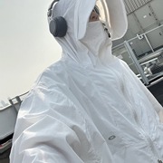 cleanfit白色防紫外线防晒衣服男夏轻薄款钓鱼冰丝冲锋衣夹克外套