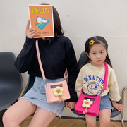 夏季糖果色亲子手机包包小女孩花朵单肩斜跨包儿童手拎小方包