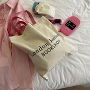 回馈福利款～韩国粉色单肩帆布包夏天复古帆布袋包包慵懒风手提包