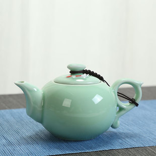青瓷鲤鱼茶壶陶瓷泡茶壶，功夫茶具家用西施，壶单壶冲茶过滤泡茶器