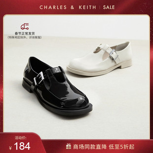 CHARLES＆KEITH2021秋冬CK1-70280022女士金属扣带饰低跟单鞋