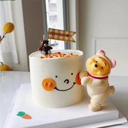 维尼熊生日蛋糕装饰摆件创意公主女神可爱卡通小熊儿童烘焙配件