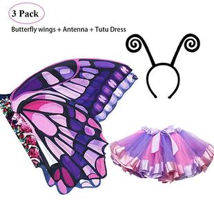 蝴蝶翅膀服装女孩昆虫，装扮面具发箍芭蕾舞，短裙套装运动会表演道具