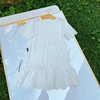 女童短袖连衣裙纯棉白色简约圆领薄款蕾丝拼接裙子夏款110-150码
