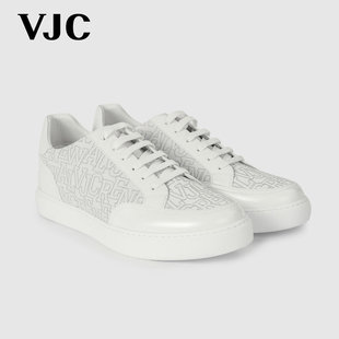 VJC/威杰思2024夏季男士休闲小白鞋刺绣潮流板鞋系带运动鞋