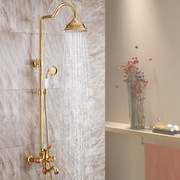 酒店用明装仿古花洒套装全铜龙头欧式浴室淋雨沐浴喷头复古淋浴器