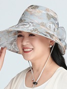 帽子遮阳帽女士防晒紫外线，大沿骑车帽，户外中老年人夏季妈妈太阳帽