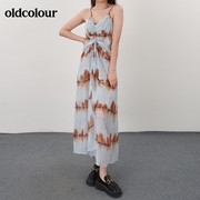 oldcolour欧珂2021夏季时尚收腰修身休闲连衣裙女N23104316-1099