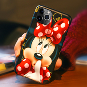 迪士尼iPhone12promax手机壳mini硅胶防摔苹果11Promax全包卡通可爱米奇米妮手机保护套男女情侣手机套韩国潮