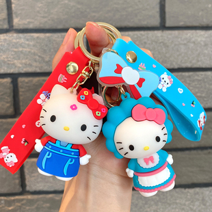 ins变装kt猫钥匙扣，hellokitty硅胶公仔，挂件情侣汽车包包挂饰