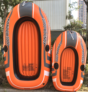 加厚单人双人充气船塑料，艇皮划艇气垫船，钓鱼船划桨冲浪漂流沙滩