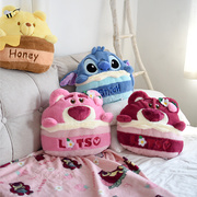 草莓熊蛋糕(熊蛋糕)抱枕，被子靠垫珊瑚绒，毯子二合一靠枕宿舍女生床枕头礼物