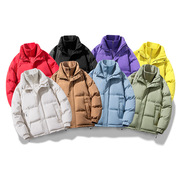 冬季士韩版纯色立领假两件加厚保暖棉衣潮情侣冬季棉衣外套