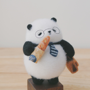 熊猫系列3羊毛毡戳戳乐手工成品原创熊猫可爱DIY礼物摆件挂件