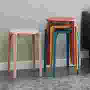 塑料凳子时尚北欧创意高凳客厅，家用餐桌凳小凳餐厅简约椅子圆凳子