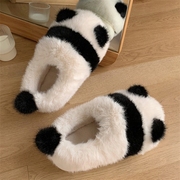 熊猫包跟棉拖鞋女冬季可爱居家室内防滑保暖毛绒绒月子鞋