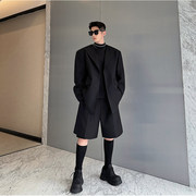 春24ss秀款立裁设计半领极简西装，男外套痞帅高级感短裤两件套韩版