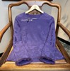 紫罗兰新中式复古圆领打底衫网红气质长袖针织打底衫