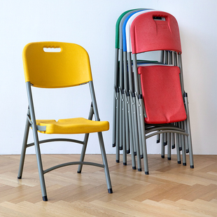 折叠靠背椅家用久坐舒适餐厅椅，便携办公会议椅凳子电脑椅塑料椅子