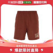 香港直邮潮奢 SPORTY & RICH 男士砖红色棉质百慕大短裤