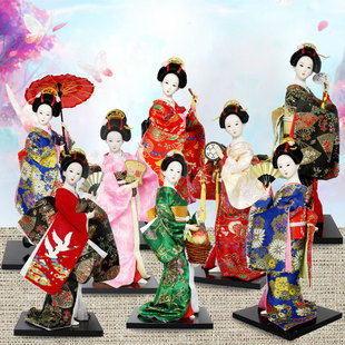 日本人形人偶艺妓绢人和服娃娃餐厅婚庆日式摆件桌面装饰人物
