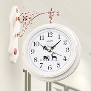 欧式双面挂钟创意表客厅北欧时钟表两面家用时尚现代简约挂表