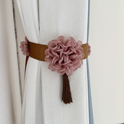 一对欧式窗帘绑带流苏花朵挂件窗帘，扣窗帘绑系绳收纳带喜庆婚礼