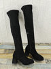 韩版长靴女水钻粗跟时尚高跟靴子冬季加绒显瘦保暖过膝靴