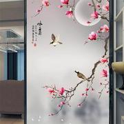8d新中式走廊玄关墙纸壁画手绘玉兰花鸟客厅电视，背景墙影视墙壁纸