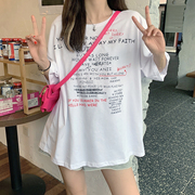 情侣装短袖t恤ins夏季韩版个性设计潮牌街头风，涂鸦印花纯棉上衣女