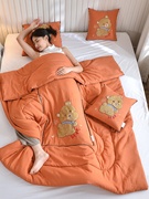 刺绣抱枕被子两用沙发空调被加厚车载大号靠枕头盖毯子二合一睡觉