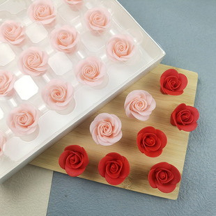 情人节玫瑰花巧克力大红粉红，蛋糕装饰摆件可食用烘焙模具成品七夕