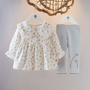 2024春季女童装女宝宝纯棉长袖两件套装1-2-3岁春装0婴儿衣服