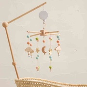 北欧风婴儿床铃配件支架婴幼儿安抚玩具音乐盒床铃支架三件套