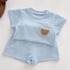 婴儿衣服夏季韩版ins纯棉短袖套装分体7-9个月一周岁男女宝宝夏装
