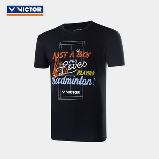 victor胜利羽毛球运动服装 男女训练系列针织T恤T-35007